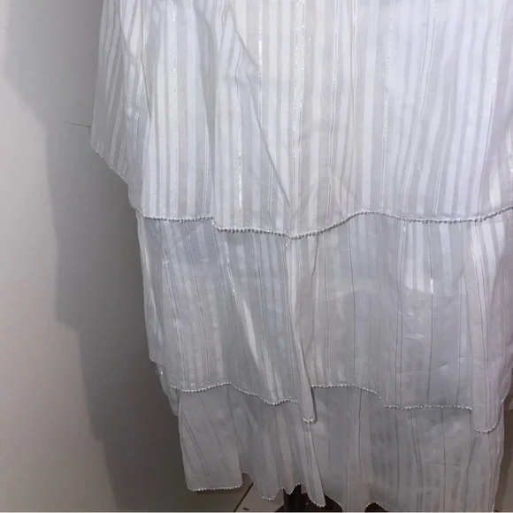 Lilly Pulitzer Arden dress embroidered strapless mini ruffled white cotton 8 - Picture 6 of 11